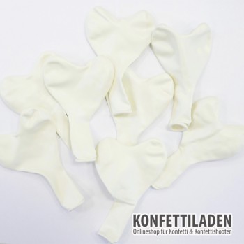 50 Herzenballons - Weiss