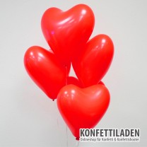 50 Herzenballons - Rot