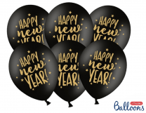 Happy new Year Luftballons - Schwarz Pastell