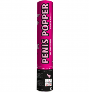 28cm Hand Konfetti Shooter - Pink & White Penis