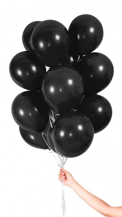 30 Luftballons Schwarz - Set