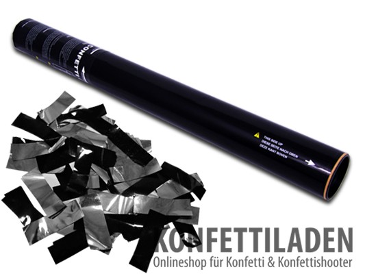 50cm Konfetti Shooter - Bicolor - Silber/Schwarz