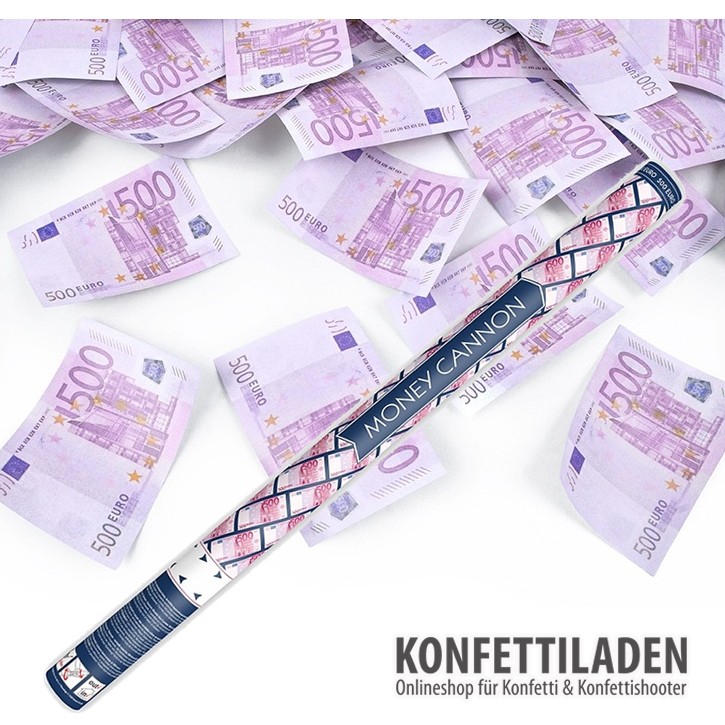 60cm Hand Konfetti Shooter - 500 Euro Spielgeld-Scheine