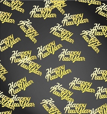 Tischkonfetti - Happy New Year - Gold metallic