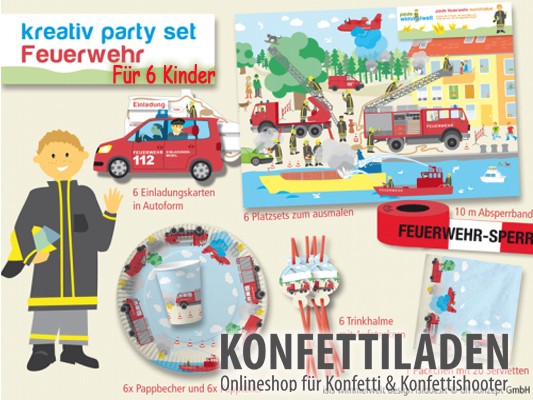 Kreativ Partyset - Feuerwehr