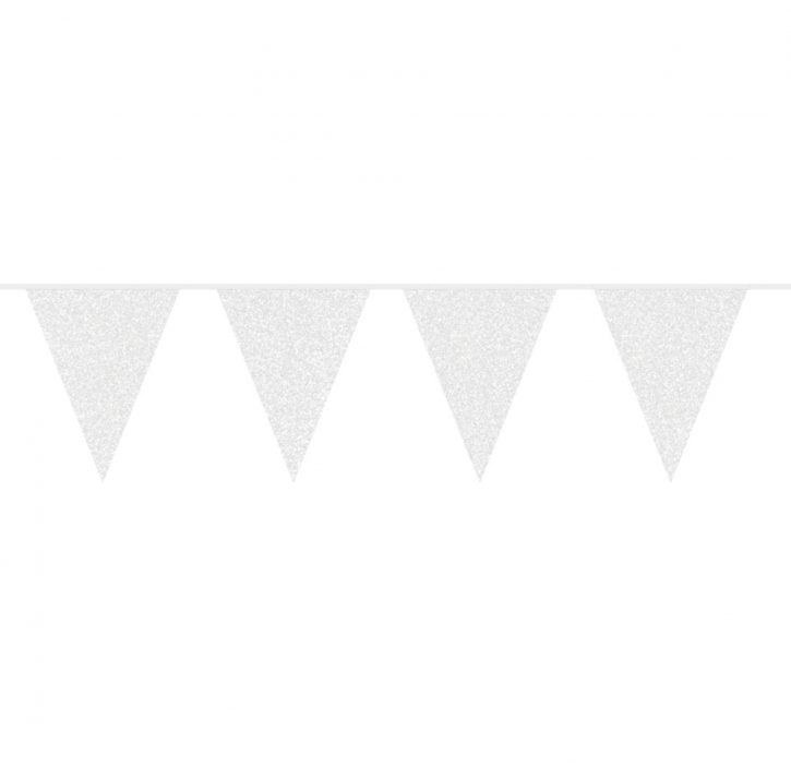 Wimpelkette | White Glitter | 6m
